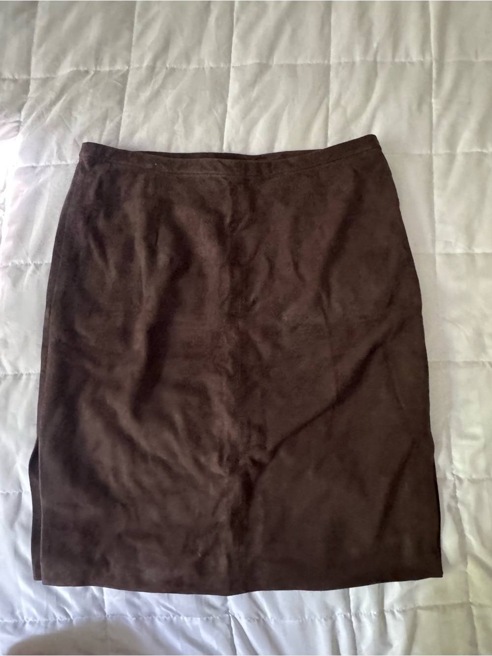 Vintage Shanghai Tang Dark Brown Suede Pencil Skirt